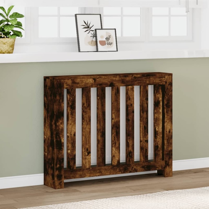 Cache-radiateur chêne fumé 104x20x82 cm bois d'ingénierie 535939535939