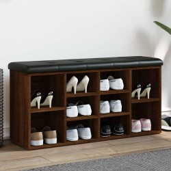 Banc à chaussures chêne marron 102x32x50 cm bois d'ingénierie 535940535940