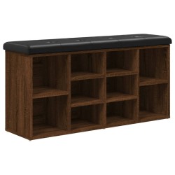 Banc à chaussures chêne marron 102x32x50 cm bois d'ingénierie 535940535940