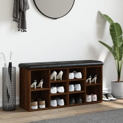 Banc à chaussures chêne marron 102x32x50 cm bois d'ingénierie 535940535940