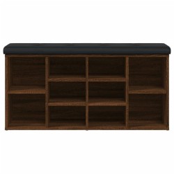 Banc à chaussures chêne marron 102x32x50 cm bois d'ingénierie 535940535940
