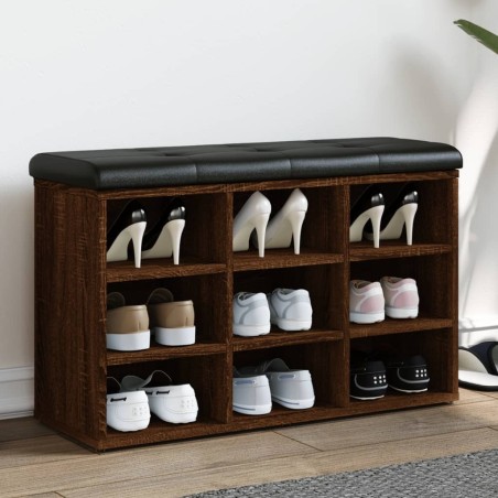 Banc à chaussures chêne marron 82x32x50 cm Bois d'ingénierie 535944535944