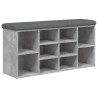 Banc à chaussures gris béton 102x32x50 cm bois d'ingénierie 535945535945