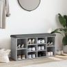 Banc à chaussures gris béton 102x32x50 cm bois d'ingénierie 535945535945