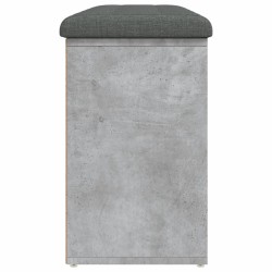 Banc à chaussures gris béton 102x32x50 cm bois d'ingénierie 535945535945