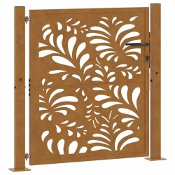 Portail de jardin 100x100 cm en acier patiné motif vagues 535946535946