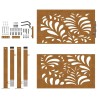 Portail de jardin 100x100 cm en acier patiné motif vagues 535946535946