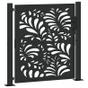 Portail de jardin noir 100x100 cm acier conception de vagues 535949535949
