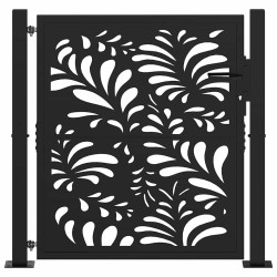 Portail de jardin noir 100x100 cm acier conception de vagues 535949535949
