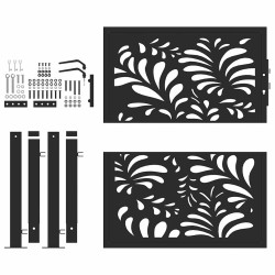 Portail de jardin noir 100x100 cm acier conception de vagues 535949535949
