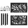 Portail de jardin noir 100x100 cm acier conception de vagues 535949535949