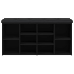 Banc à chaussures noir 102x32x50 cm bois d'ingénierie 535950535950
