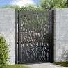 Portail de jardin noir 100x125 cm en acier avec motif de traces 535952535952