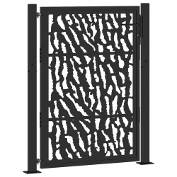 Portail de jardin noir 100x125 cm en acier avec motif de traces 535952535952