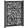 Portail de jardin noir 100x125 cm en acier avec motif de traces 535952535952