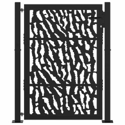 Portail de jardin noir 100x125 cm en acier avec motif de traces 535952535952