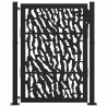 Portail de jardin noir 100x125 cm en acier avec motif de traces 535952535952