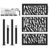 Portail de jardin noir 100x125 cm en acier avec motif de traces 535952535952