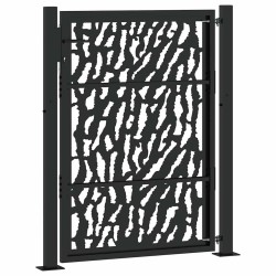 Portail de jardin noir 100x125 cm en acier avec motif de traces 535952535952