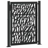 Portail de jardin noir 100x125 cm en acier avec motif de traces 535952535952