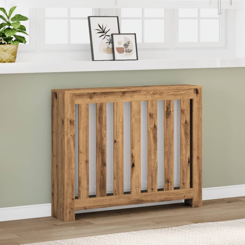 Cache-radiateur chêne artisanal 104x20x82 cm bois d'ingénierie 535953535953
