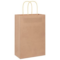 Sacs en papier 250 pcs avec poignées marron 21x11x31 cm 535954535954