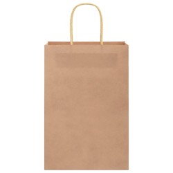 Sacs en papier 250 pcs avec poignées marron 21x11x31 cm 535954535954