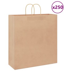 Sacs en papier 250 pcs avec poignées marron 45x17x48 cm 535957535957