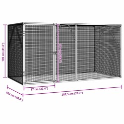 Cage pour oiseaux Anthracite 208 x 102 x 108 cm Acier galvanisé 535961535961