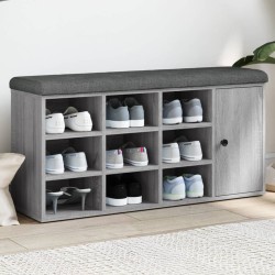 Banc à chaussures sonoma gris 102x32x50 cm bois d'ingénierie 535981535981