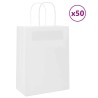 Sacs en papier 50 pcs avec poignées blanc 21x11x28 cm 535987535987
