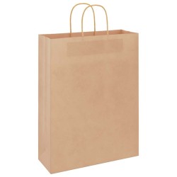Sacs en papier 250 pcs avec poignées marron 32x12x42 cm 535988535988