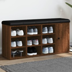 Banc à chaussures chêne marron 102x32x50 cm bois d'ingénierie 535989535989