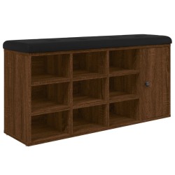 Banc à chaussures chêne marron 102x32x50 cm bois d'ingénierie 535989535989