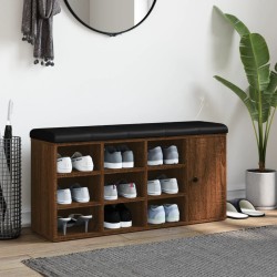 Banc à chaussures chêne marron 102x32x50 cm bois d'ingénierie 535989535989