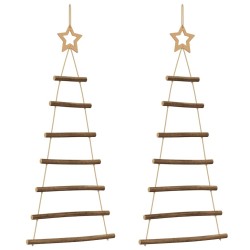 Sapins de Noël suspendus avec étoiles supérieures 2 pièces 42x90 cm Branche naturelle 535991535991