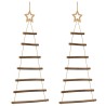 Sapins de Noël suspendus avec étoiles supérieures 2 pièces 42x90 cm Branche naturelle 535991535991