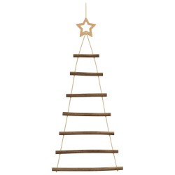 Sapins de Noël suspendus avec étoiles supérieures 2 pièces 42x90 cm Branche naturelle 535991535991