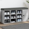 Banc à chaussures gris béton 102x32x50 cm bois d'ingénierie 535993535993
