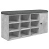 Banc à chaussures gris béton 102x32x50 cm bois d'ingénierie 535993535993
