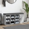 Banc à chaussures gris béton 102x32x50 cm bois d'ingénierie 535993535993