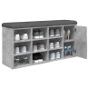 Banc à chaussures gris béton 102x32x50 cm bois d'ingénierie 535993535993
