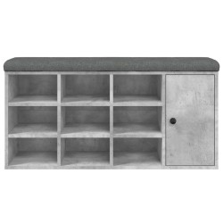 Banc à chaussures gris béton 102x32x50 cm bois d'ingénierie 535993535993