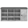 Banc à chaussures gris béton 102x32x50 cm bois d'ingénierie 535993535993