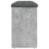Banc à chaussures gris béton 102x32x50 cm bois d'ingénierie 535993535993