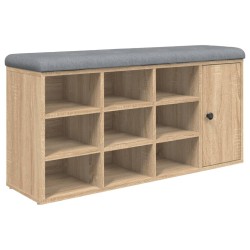 Banc à chaussures chêne sonoma 102x32x50 cm bois d'ingénierie 535994535994