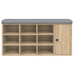 Banc à chaussures chêne sonoma 102x32x50 cm bois d'ingénierie 535994535994