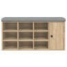 Banc à chaussures chêne sonoma 102x32x50 cm bois d'ingénierie 535994535994