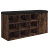 Banc à chaussures chêne fumé 102x32x50 cm bois d'ingénierie 535998535998