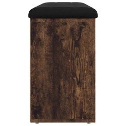 Banc à chaussures chêne fumé 102x32x50 cm bois d'ingénierie 535998535998